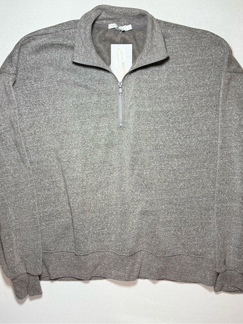 Threads 4 Thought Men's Heather Gray Quarter-Zip Sweater